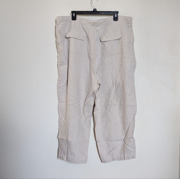 Relativity Woman wide leg tan linen pants ultra high waist relaxed fit size 2X - Picture 2 of 4